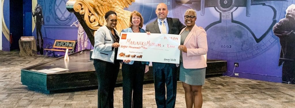 Wells Fargo Foundation check for Mariners' Museum