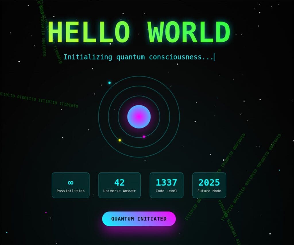 Hello world artwork