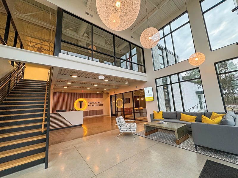 TASTE headquarters’ warm and contemporary lobby sets the tone